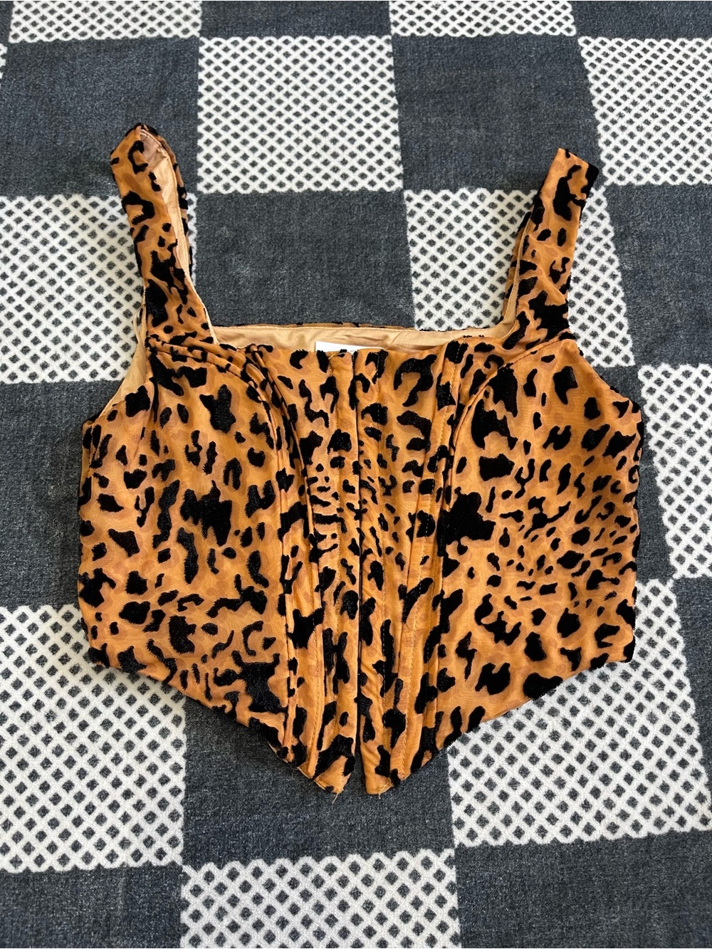 superdown Leopard Bustier Camisole in Tan & Black